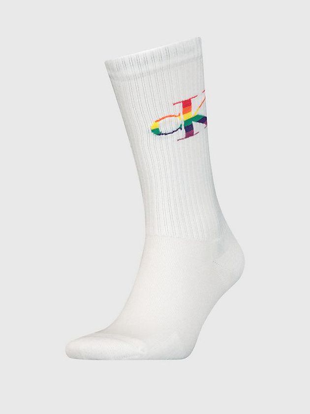 Calvin Klein USA Crew - Pride Mens Socks White 3451690-RG